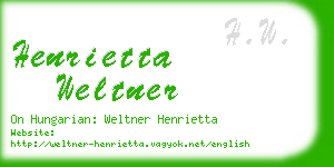 henrietta weltner business card